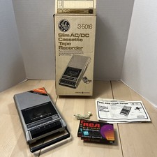 General Electric 3-5016 Slim AC/DC Cassette Tape Recorder Player  RCA Cassette