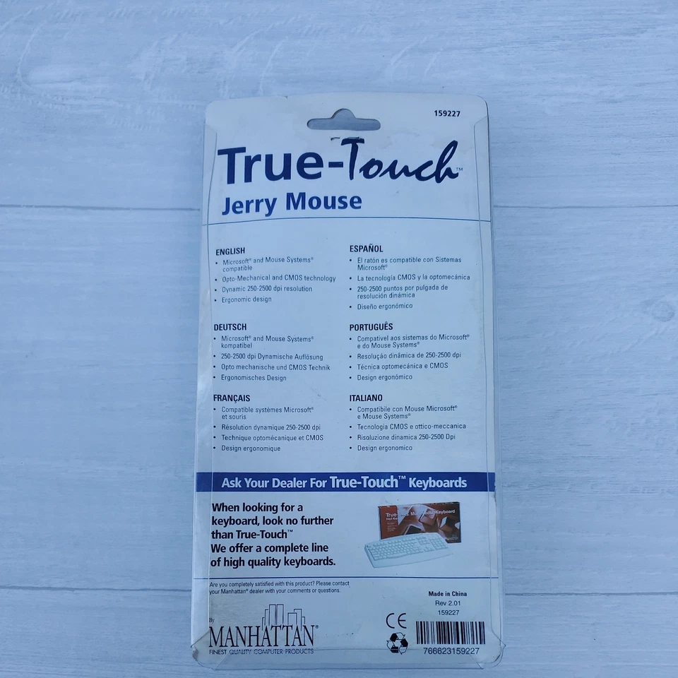 New MANHATTAN TRUE-TOUCH PS/2  2 Button  Mouse PS2  159227 - Image 2 of 2