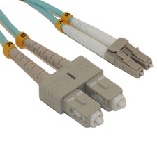 3ft LC/SC Fiber Optic Cable OM3 10G Multimode Duplex 50/125 Aqua