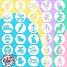 Perthlin Easter Stencils 60pc Reusable Bunny Chalk Coffee Cake Painting 4 Inch