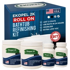 Ekopel 2K Roll On Bathtub Refinishing Kit – Odorless Tub Paint Kit, Ultra Dur...
