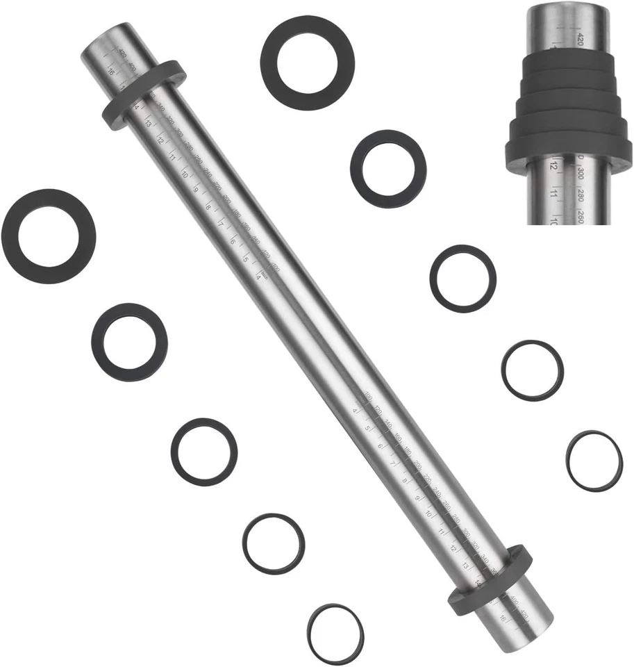 Adjustable Stainless Steel Rolling Pin with Thickness Rings for Perfect Baking - Image 3 of 4