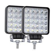 LED Light Pods, 4 Inch 75W Tractor Work Light 12V 24V, Square Flood LED 2Pack