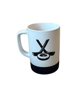 TIM HORTONS 16 OZ. NON-SLIP HOCKEY PUCK BOTTOM MUG, Black And White