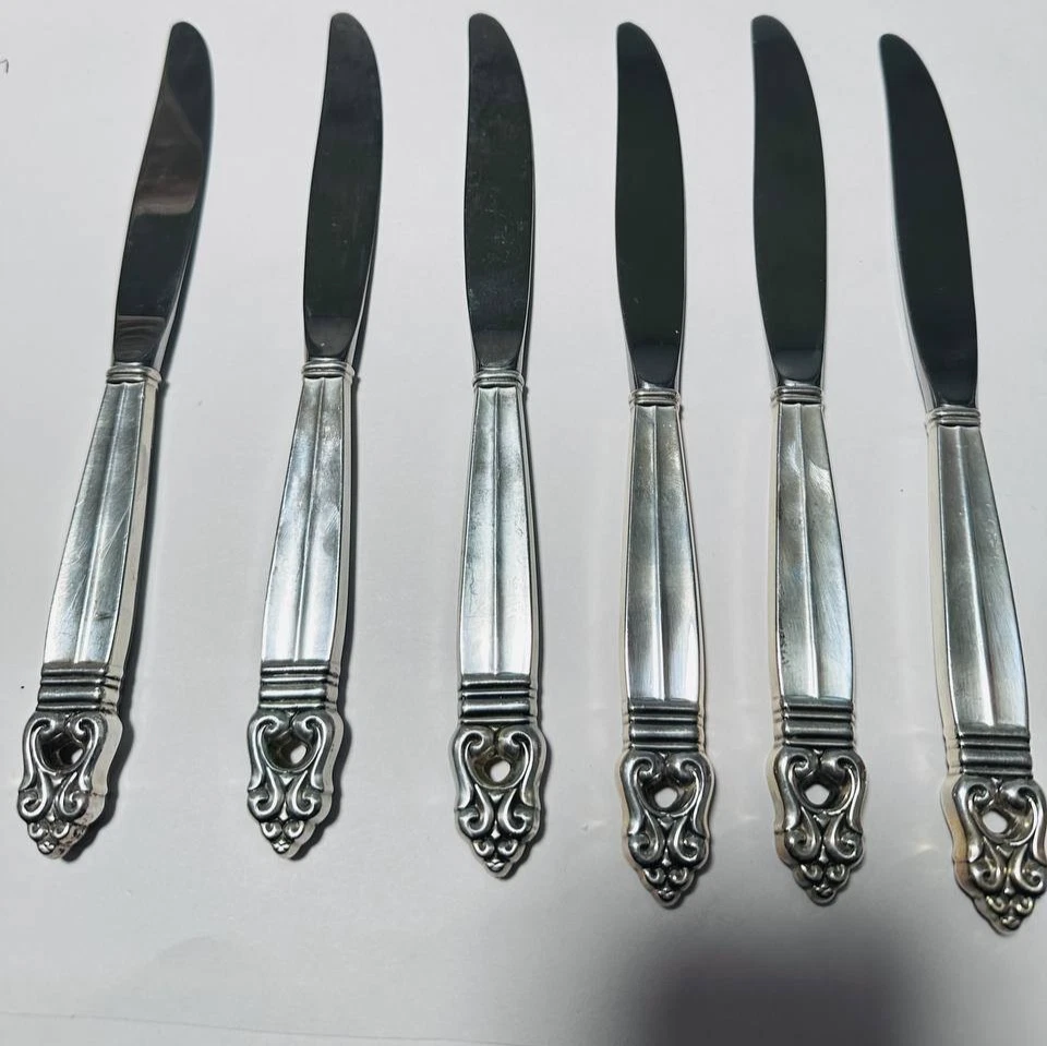 Cuchillo Royal Danish International de plata esterlina mango hueco 9 1/4 pulgadas Foto 2 de 2