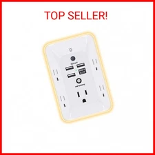 Outlet Extender with Night Light, HANYCONY Multi Plug Outlet, USB Wall Charger S