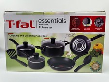 T-fal Essentials Non-Stick Pots and Pans Cookware 10 Piece Set, Black