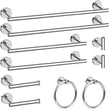 10 Piece Chrome Bathroom Hardware Set,2 Pack 5 Piece Bathroom Accessories Set In