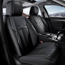 Car Seat Cover, Cover for Cars Front Seat, Premium Leather, Front Pair Black