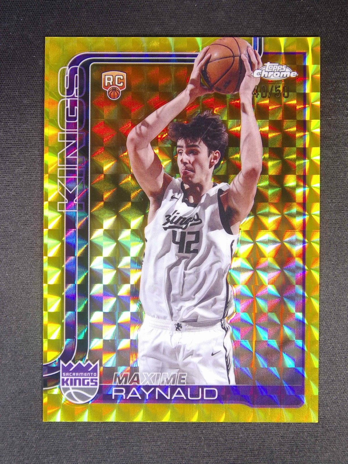 2025-26 Topps Chrome Maxime Raynaud #293 RC Rookie Gold Geometric Refractor /50