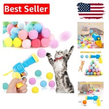 31Pcs Cat Ball Toy Launcher Gun, Fetch Toy,30Pcs Plush Fuzzy Balls Launcher C...