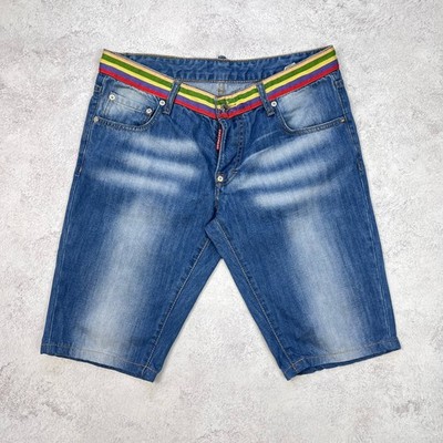 Dsquared2 Mens Slim Fit Shorts Made In Italy Designer Denim Trousers Size 32