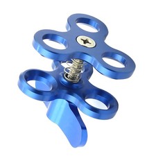 1 Inch Aluminum Alloy Ball Butterfly Clip Camera Diving Triple Mount Adapter