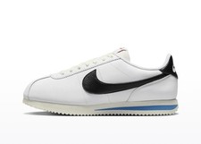 Size 8.5 - Nike Cortez White Black Blue Women Size No Lid