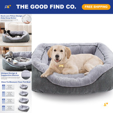 Washable Medium Dog Bed - Orthopedic Rectangle Pet Bed, Soft Calming Sleep, Anti