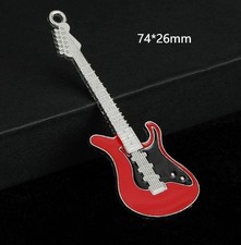 Lot Guitar Metal Charms DIY Earring Keychain Jewelry Making Pendants