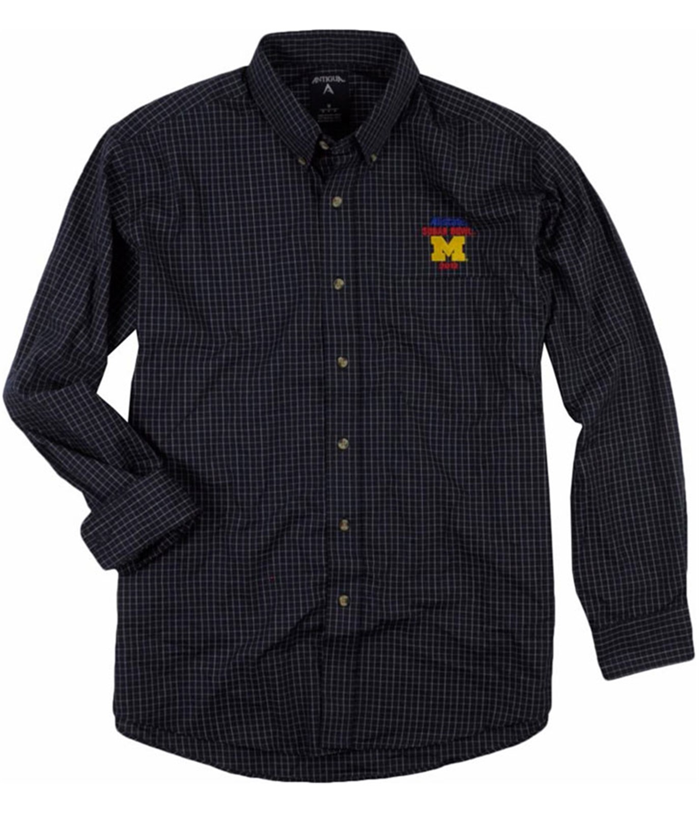 Antigua Mens Esteem Button Up Shirt, Blue, X-Large