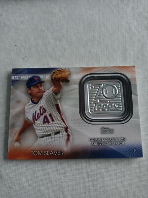 2021 Topps Series 1 TOM SEAVER Commemorative 70th Anniversary Patch NY Mets