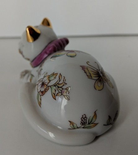 Franklin Mint 1986 Curio Cabinet Satsuma Katze Figur Schmetterling Floral - Bild 3 von 7