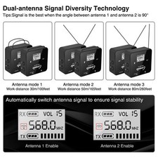 80M UHF Wireless Lavalier Microphone System Transmitter Receiver for Smartphone