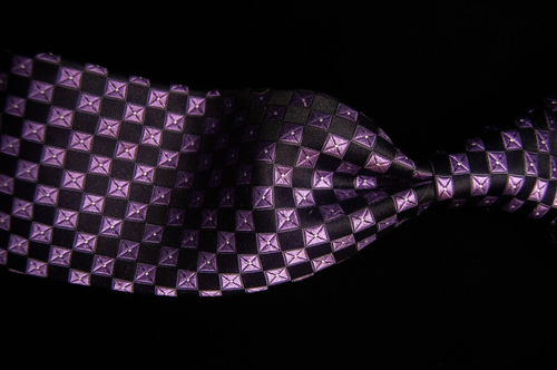Kenneth Roberts Platinum - Men's Purple Square 100% Silk Neck Tie 3.6"W x 59"L - Picture 2 of 8