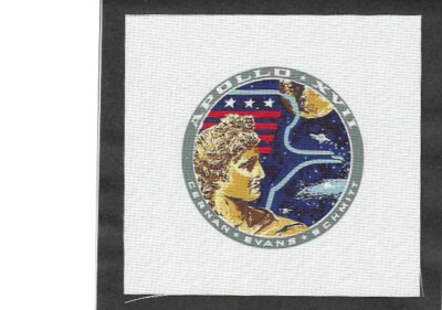 NASA's Apollo 17 Emblem Printed on White Beta Cloth - Reduced in Size ...