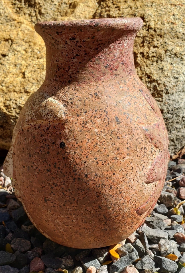 Vintage SOUTHWESTERN, DECORATIVE CLAY SUN & MOON VASE Made In Mexico - Image 4 of 4