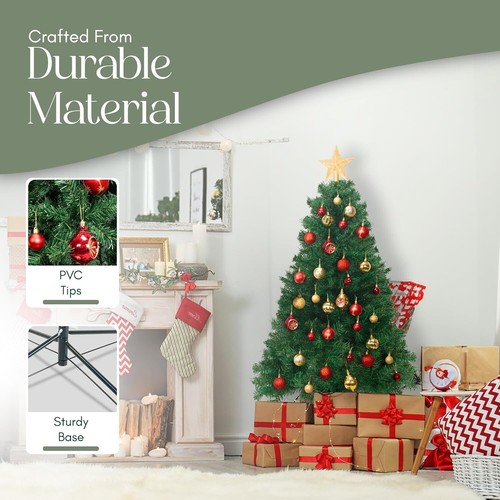 Christmas Tree with Stand Xmas Tree Home Decor Bushy Artificial 4ft/5ft/6ft/7ft - Picture 2 of 5