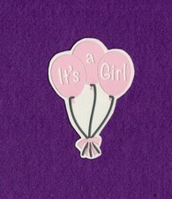 IT'S A GIRL baby title die cuts scrapbook cards