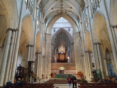 View of the nave of York Minster Looking east. c2021