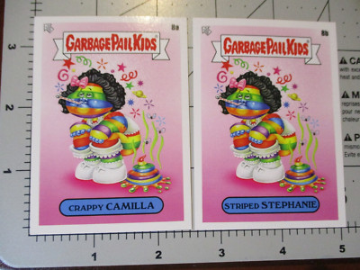 GARBAGE PAIL KIDS book worms Bad Case of Stripes 2 STICKER CARD SET 8ab G