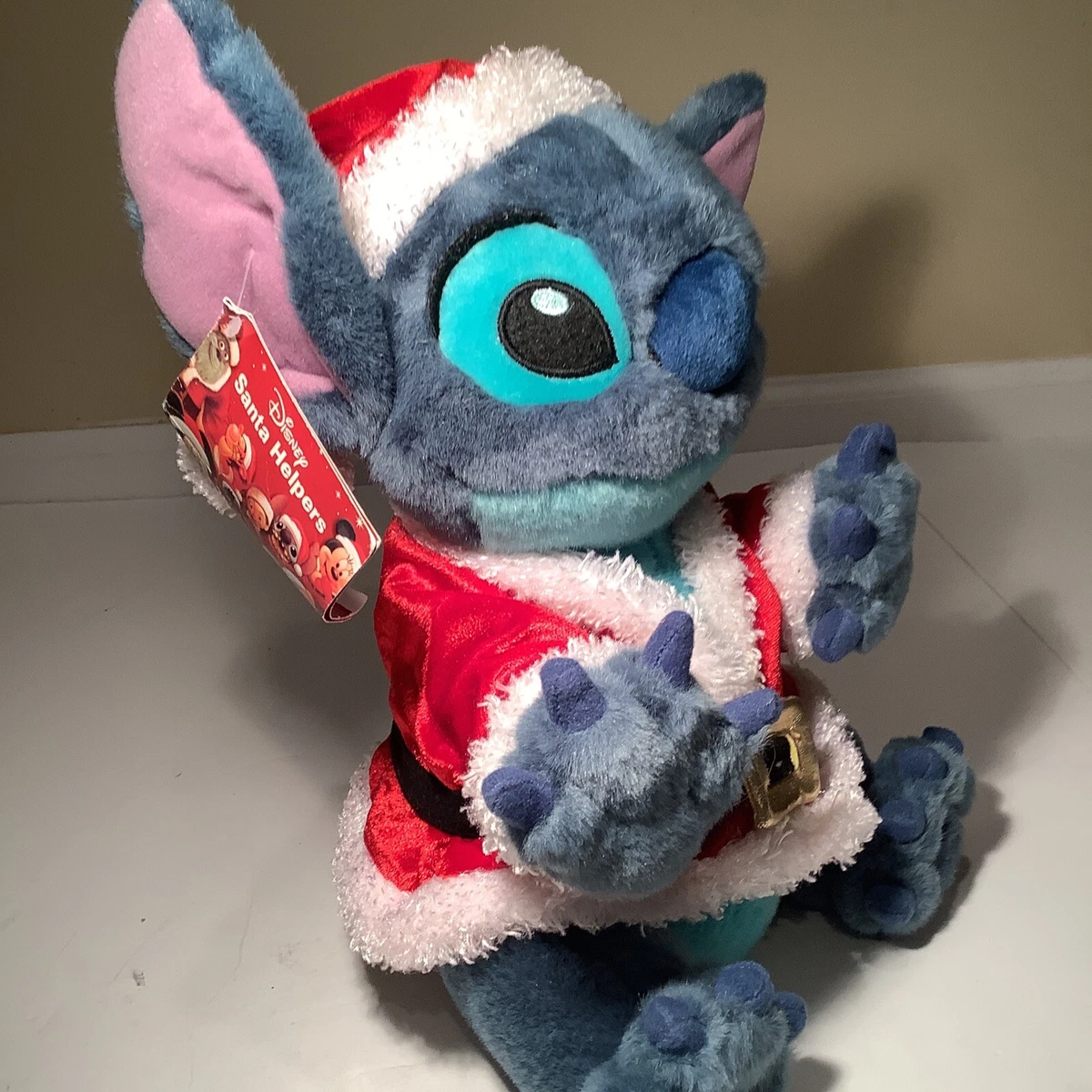 2021 RARE Disney Stitch Christmas Squishmallow 12” Plush With Santa Hat &  Scarf