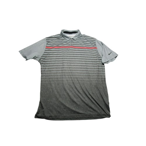 Nike Golf Uomo Taglia - XL Grigio Rosa Neon Righe Tour Performance Golf Polo - Foto 2 di 5