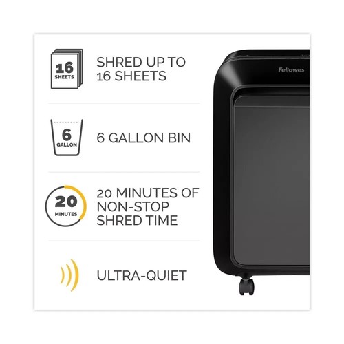 Fellowes 5015201 Powershred LX210 16 Manual Sheet Micro-Cut Shredder - Black New - Picture 3 of 3