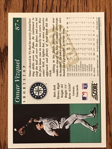 1994 PUNTEGGIO GOLD RUSH #87 Omar Vizquel - Foto 2 di 2