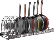 Puricon Expandable Pot and Pan Organizer for Cabinet with 10 Dividers, Bronze 