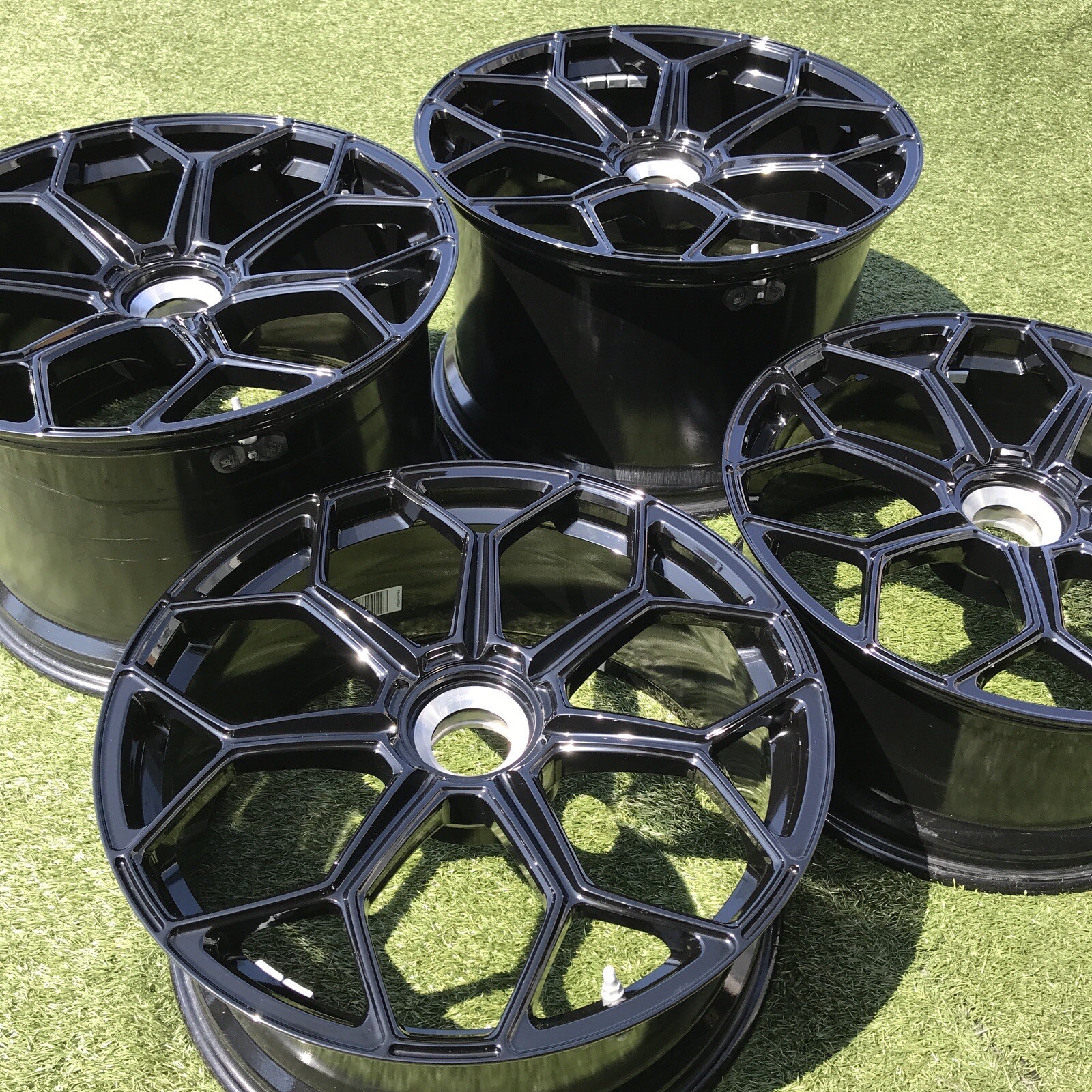 20 21 LAMBORGHINI AVENTADOR SVJ SV WHEELS RIMS SET BLACK NEW COND STOCK SET 4 22