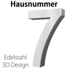 Edelstahl Hausnummer 20 cm Hausnummernschild Hausnummer 7 Schild Gross 3D V2Aox