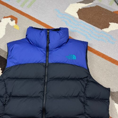 The North Face 700 Nuptse Down Puffer Vest Black Purple Women's Large - Picture 2 of 4