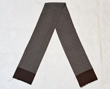 GENTS SCARF VINTAGE AUTHENTIC PLAID ART BROWN BEIGE DOUBLE LONG MEN'S