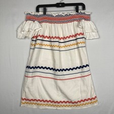 Anthropologie Red Carter Embroidered Marilyn Off the Shoulder Dress M