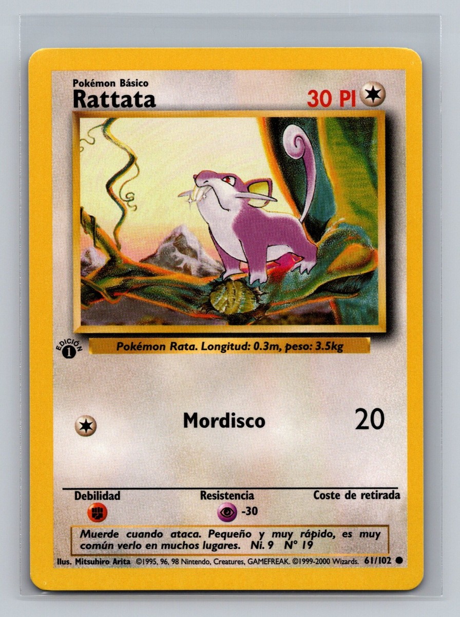 Rattata 61/102 SPANISH Pokemon TCG Base Set 1ST EDITION CCG Card