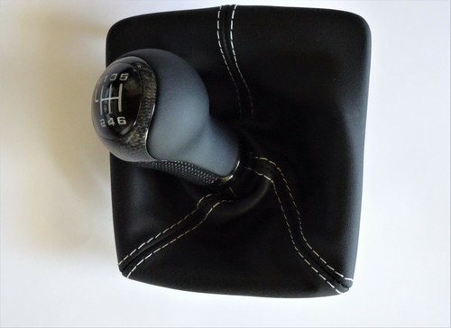PORSCHE 991 911 R GT 3 6 SPEED CARBON FIBER BLK LEATER STITCHING SHIFT KNOB - Picture 2 of 12