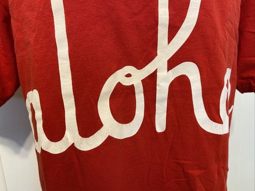 Aloha Army Hawaii Hawaiian Red Short Sleeve Cotton L Large T-Shirt - Picture 3 of 7