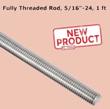 Fully Threaded Rod 5/16"-24 1 Foot 18-8 Stainless Steel Plain All Thread 12 Inch