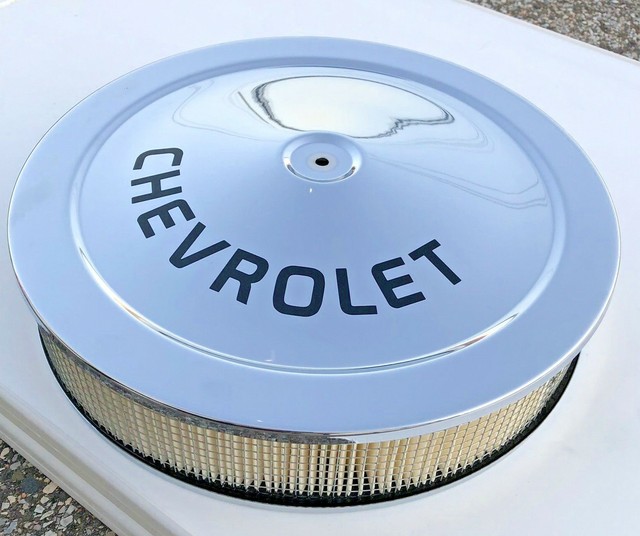 Chevrolet Chrome Air Cleaner BLACK Logo 14x3 SB 350 383 BB 396 454 NEW eBay