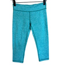 Ivivva by Lululemon Cropped Rhythmic Teal Leggings Size 12
