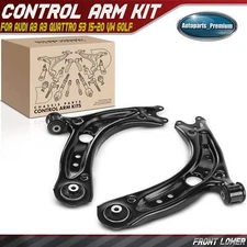 2x Front L&R Lower Control Arm for Audi A3 A3 Quattro S3 15-20 VW GTI Golf Jetta