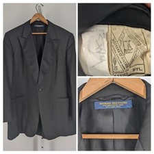 Brooks Brothers Vintage 60s Tuxedo Wool Silk Black Jacket Blazer 46L USA
