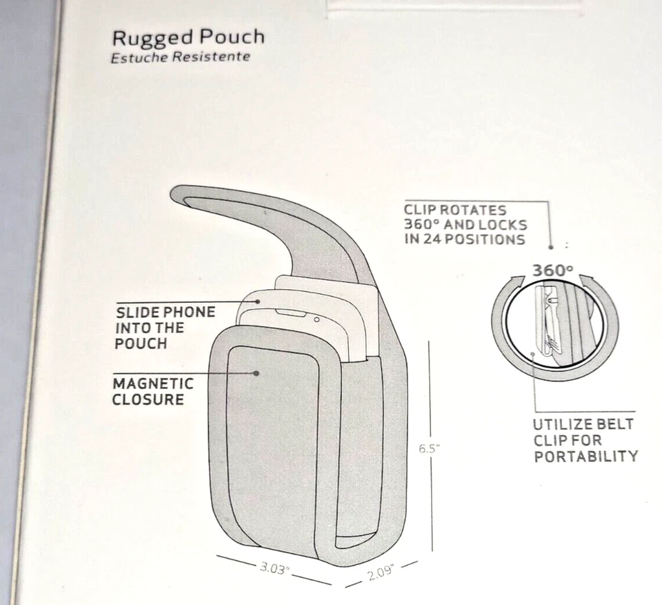 LOT OF 50 VERIZON RUGGED POUCH, RUGBAGLGBLK3, DURABLE NYLON, ROTATING CLIP, NEW - Image 4 of 4